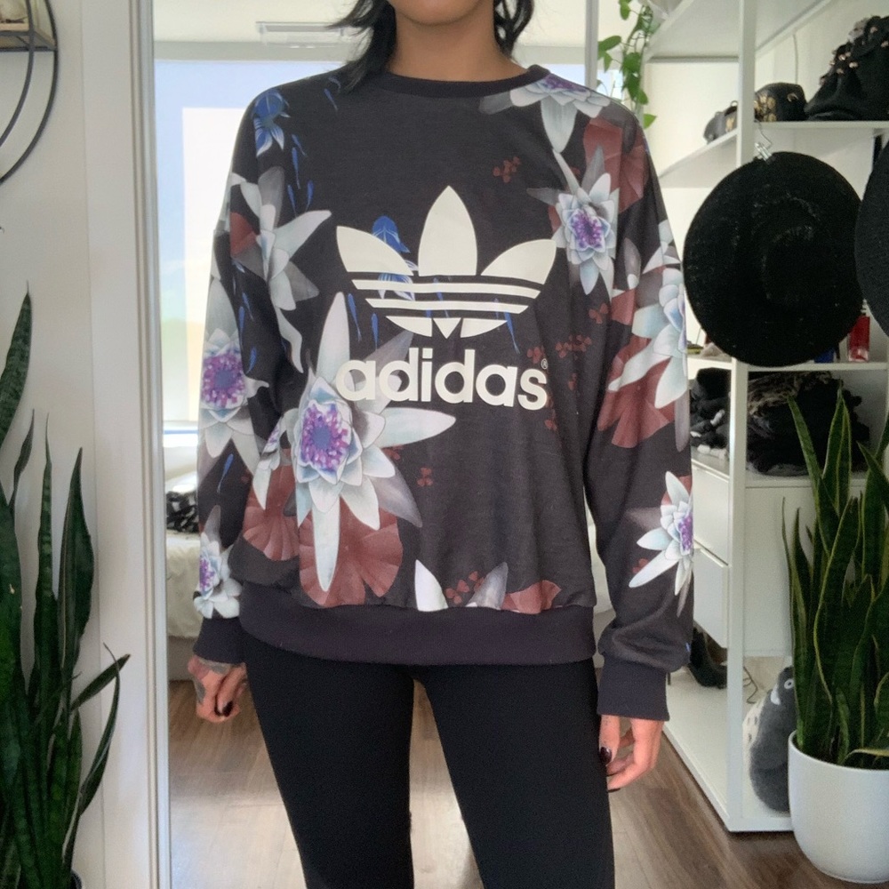 Floral Print Adidas Sweater
